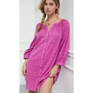 Anthropologie Florence Mini Pink Dress Cover Up XL New